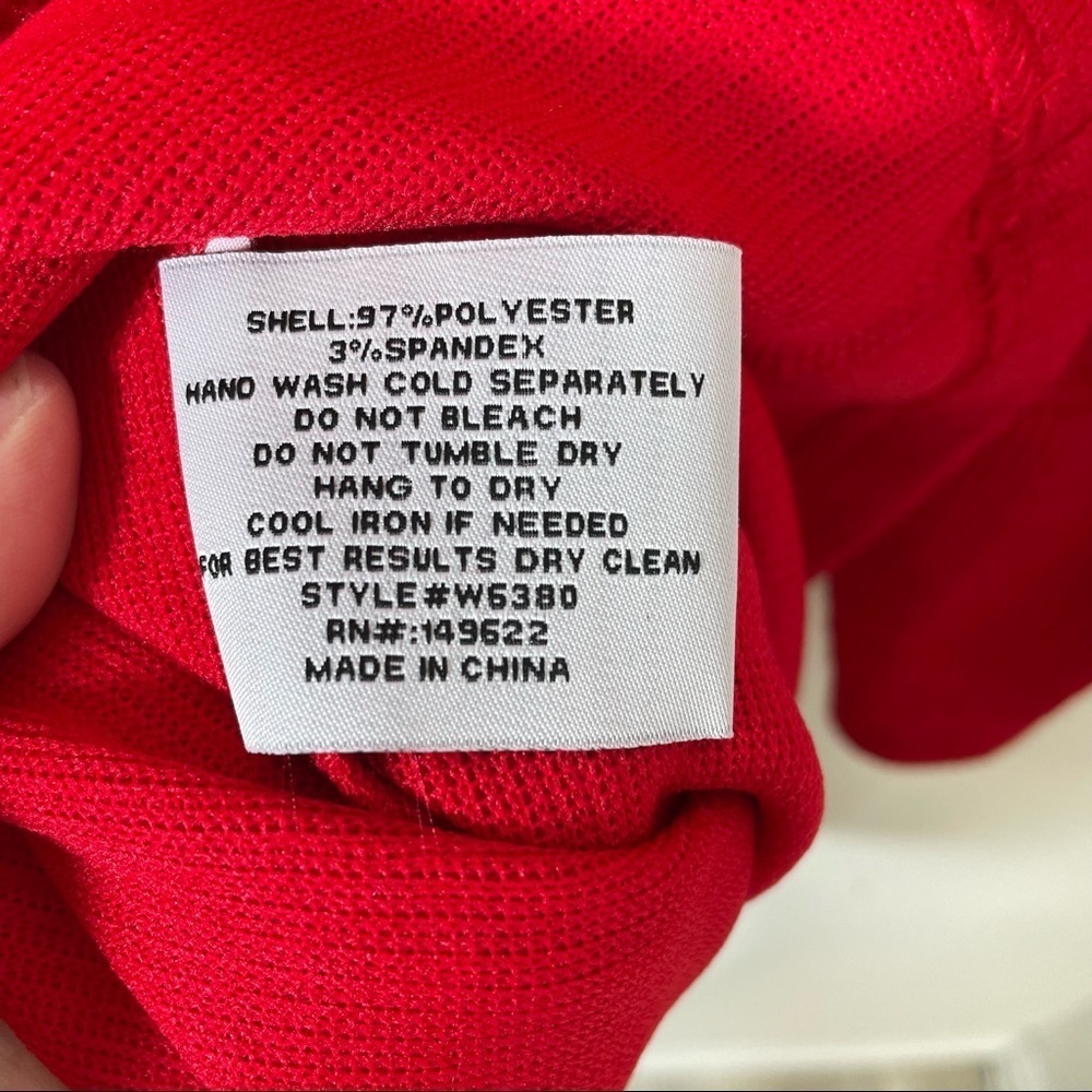 Red Puff Sleeve Sweater Dress Sz Medium - Picture 7 of 12